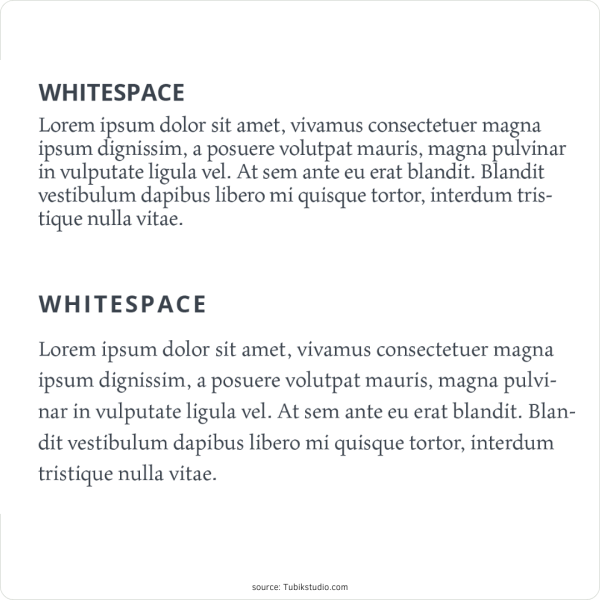 use whitespace for hierarchy