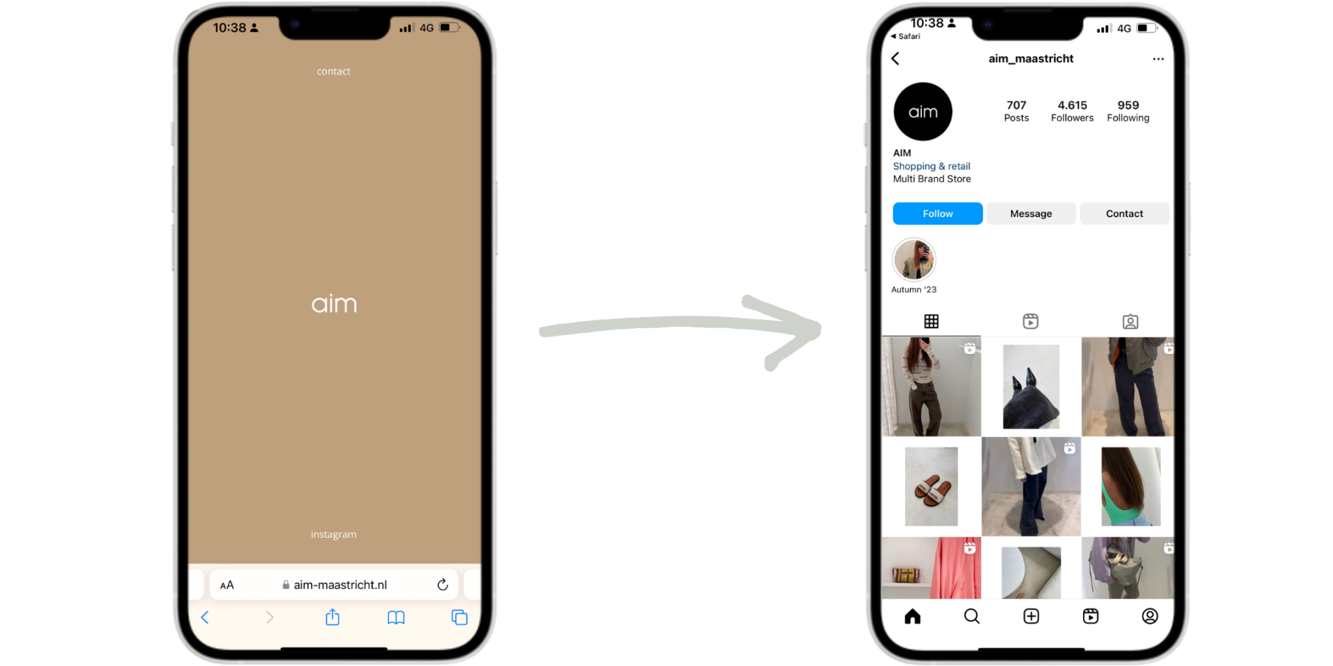 sweet short website and social