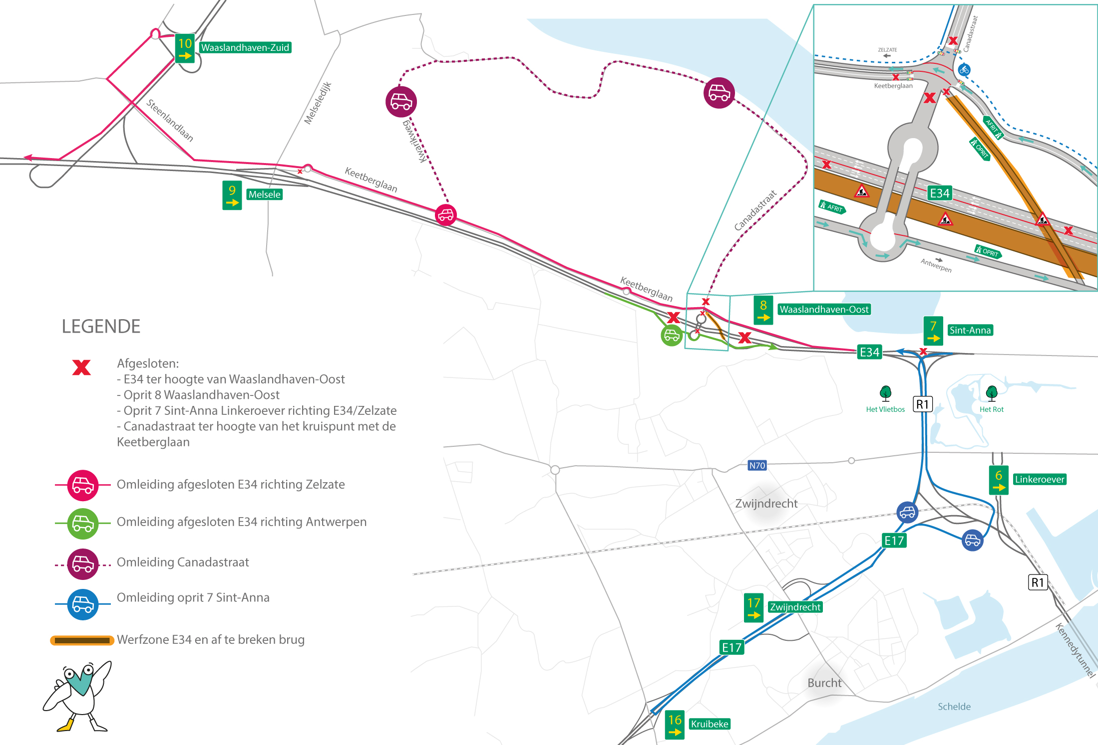 E34 dicht in Waaslandhaven-Oost