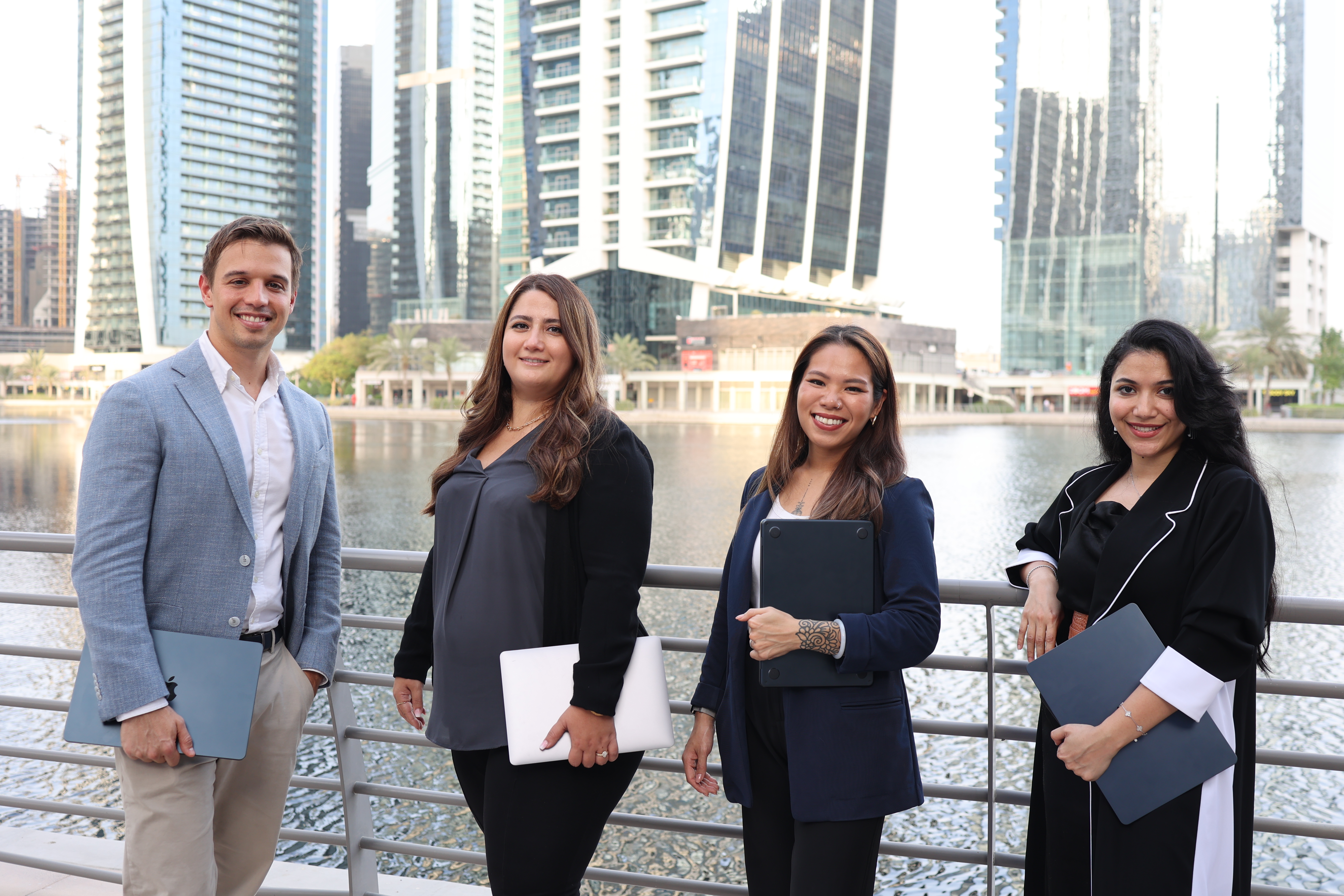 Oxygen team from left COO Laurent Ross, Roula, Nicole and Enas.JPG