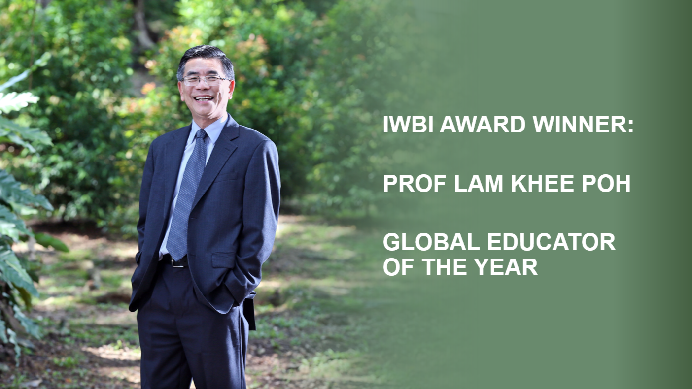 Prof Lam Khee Poh wins IWBI Global Educator of the Year Award 2025