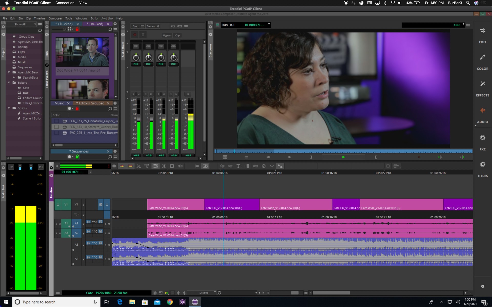 Avid EOD Media Composer Audio Workspace