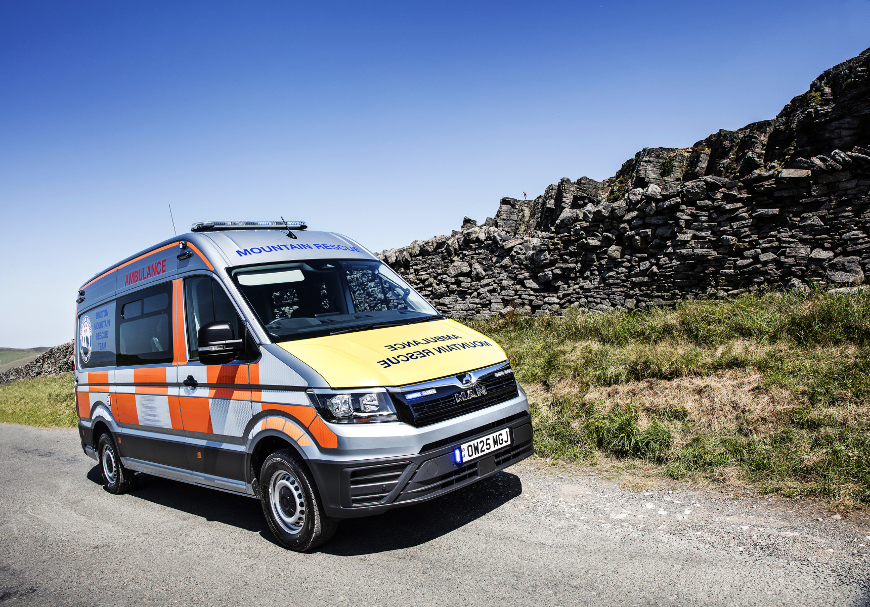 The MAN TGE 4x4 is the ideal vehicle partner for Buxton Mountain Rescue's challenging, severe-terrain operations.