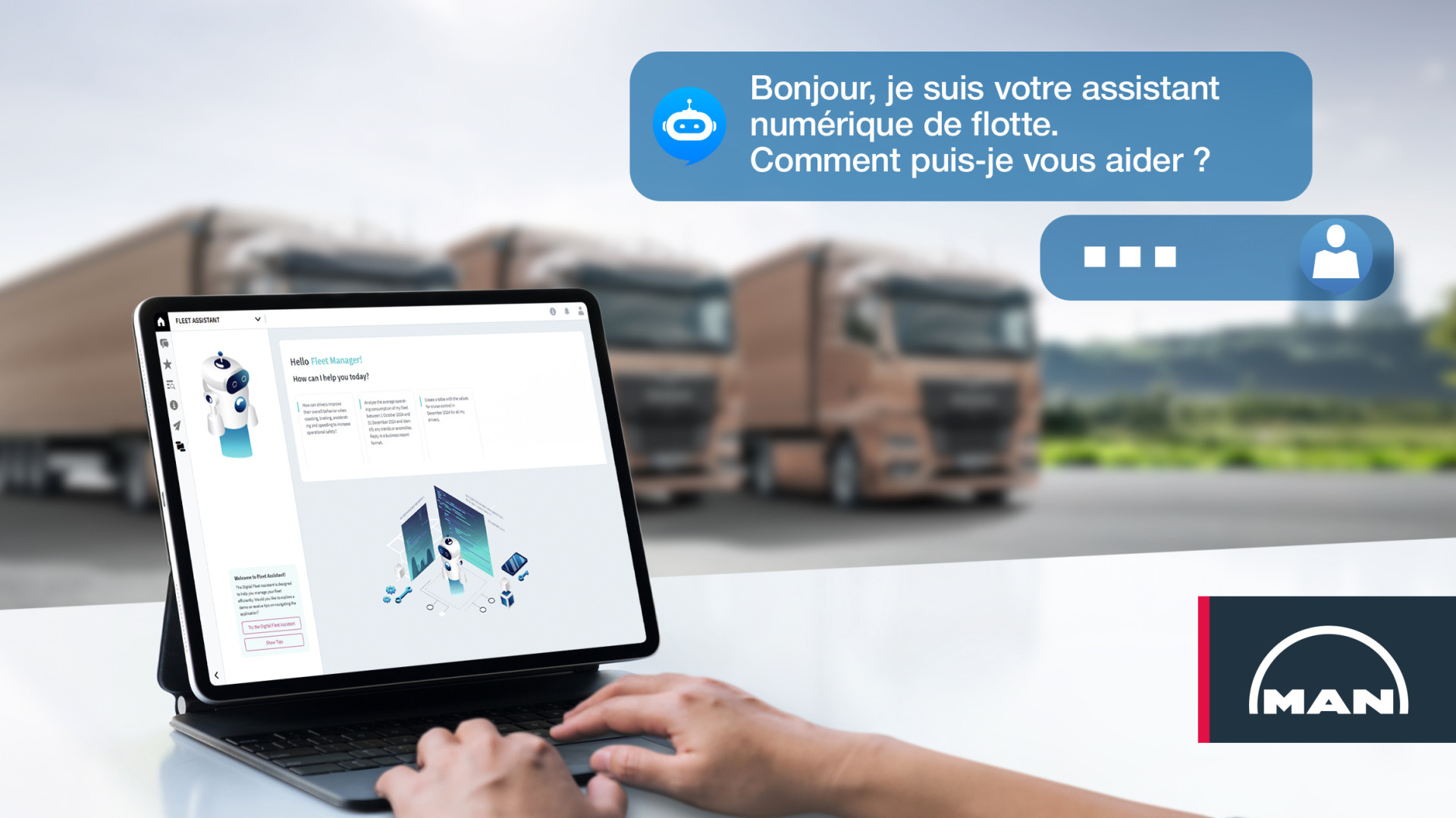 Le nouvel assistant IA de MAN rend la gestion de flotte num&eacute;rique encore plus simple et rapide