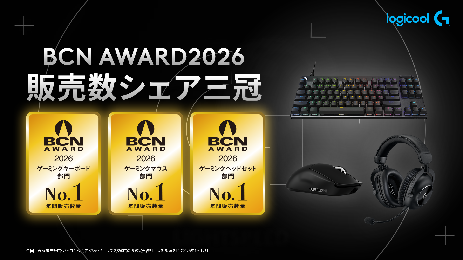 ロジクールG、「BCN AWARD 2026」の計3部⾨で1位を獲得
