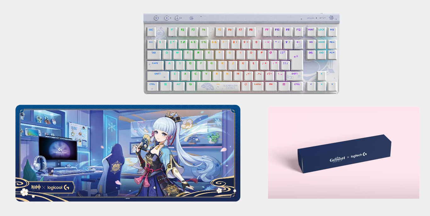 原神・神里綾華モデルのLogitech G517 TKL ワイヤレスキーボード 原神 Logitech G517 ワイヤレスゲーミング キーボード 神里綾華