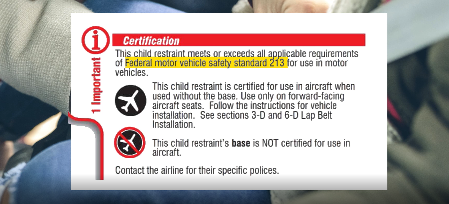 car seat label