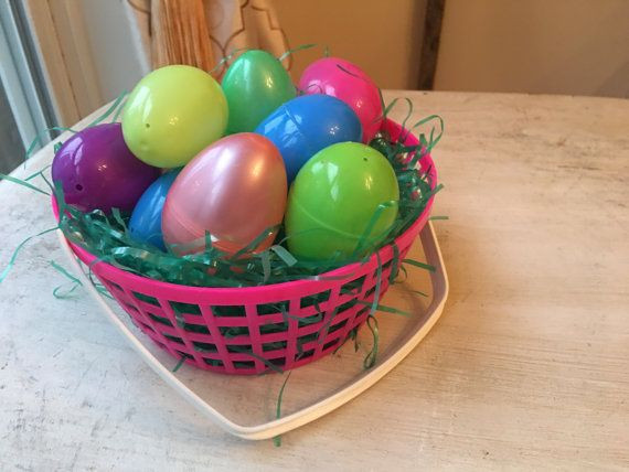 Plastic easter eggs basket