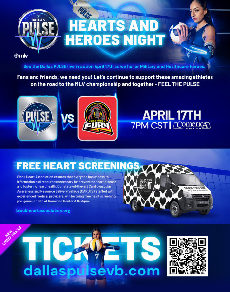 Dallas PULSE Hearts and Heroes Ticket Offer April 2026