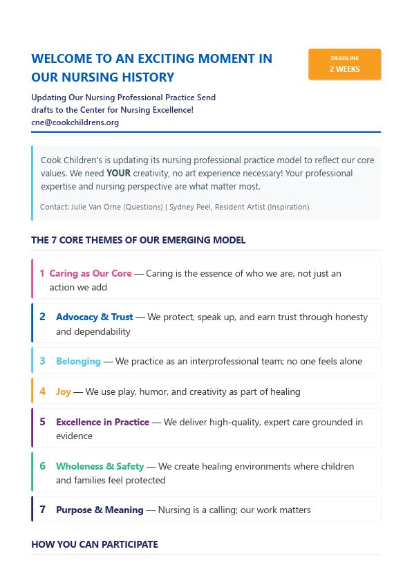 Cook Children's Nursing Professional Practice Model 1