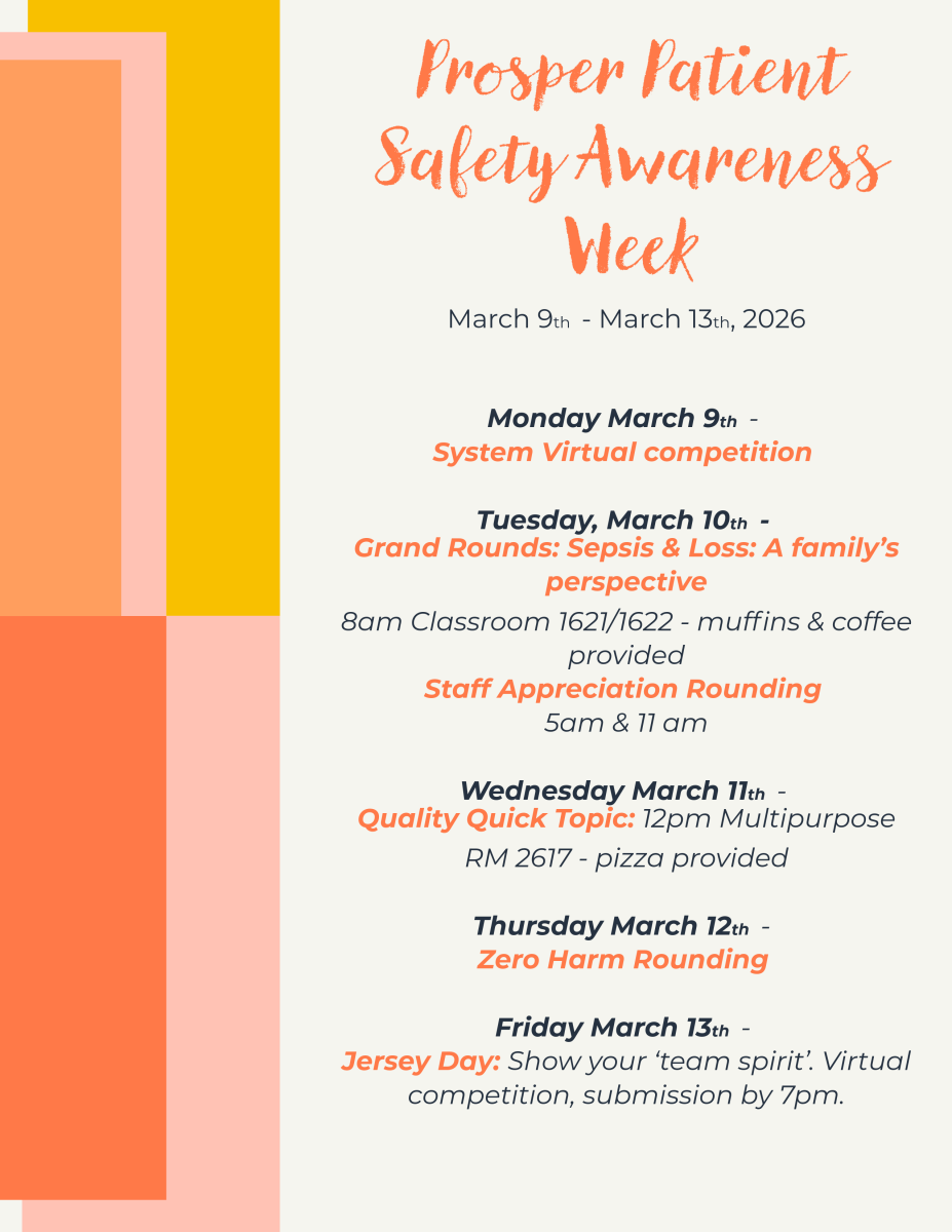Prosper Patient Safety Awareness Week Flyer 2026