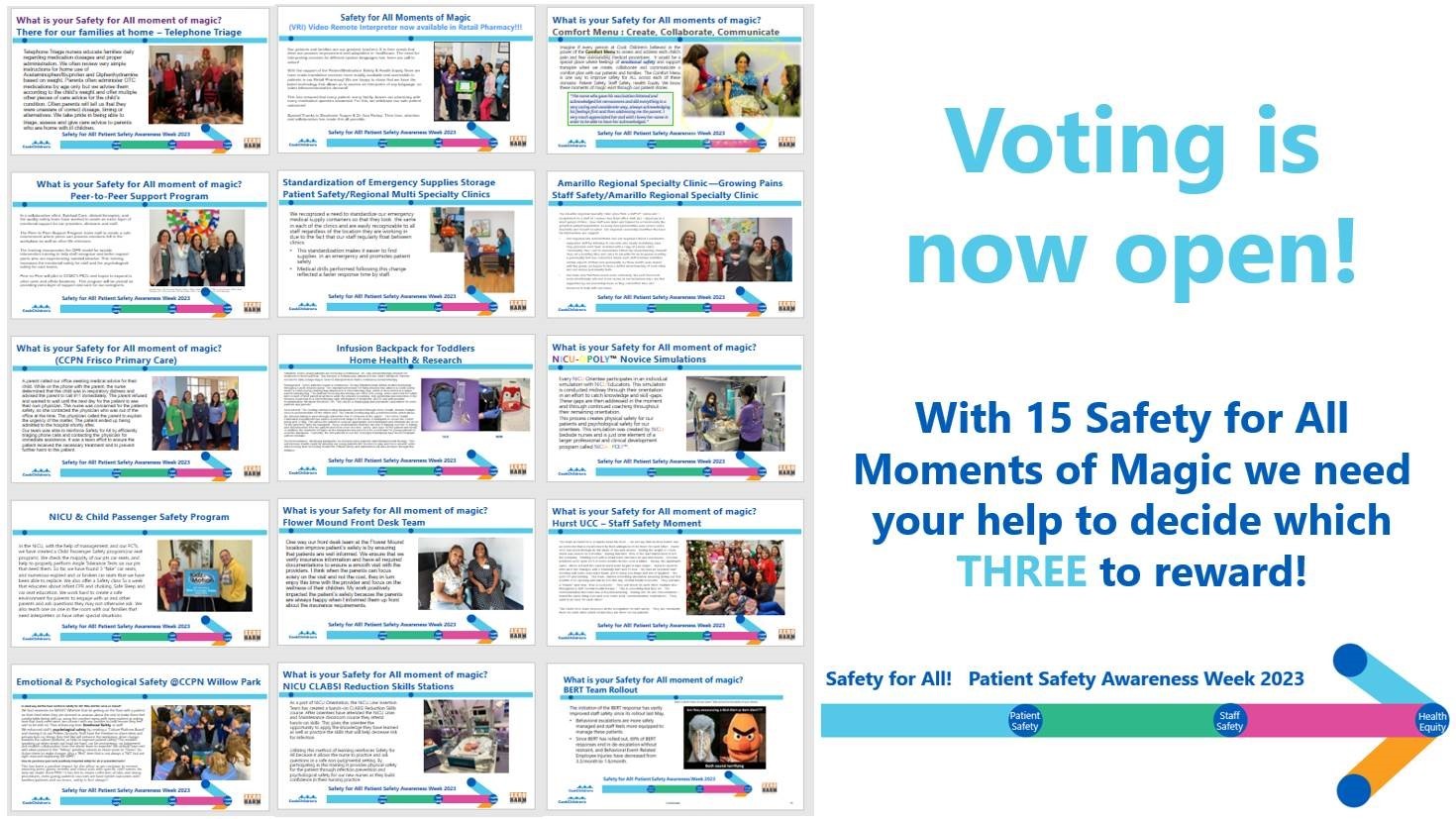 Patient safety contest vote