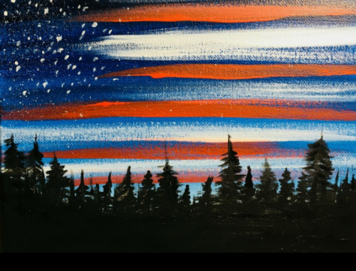 Atep by Step American Flag Painting