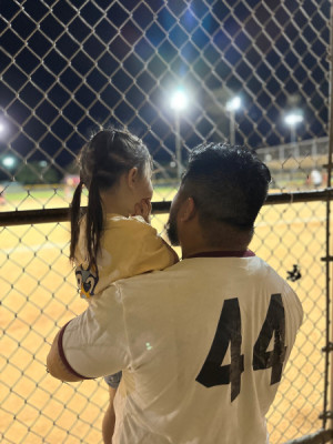 CuteJohnAndDaughterKickball