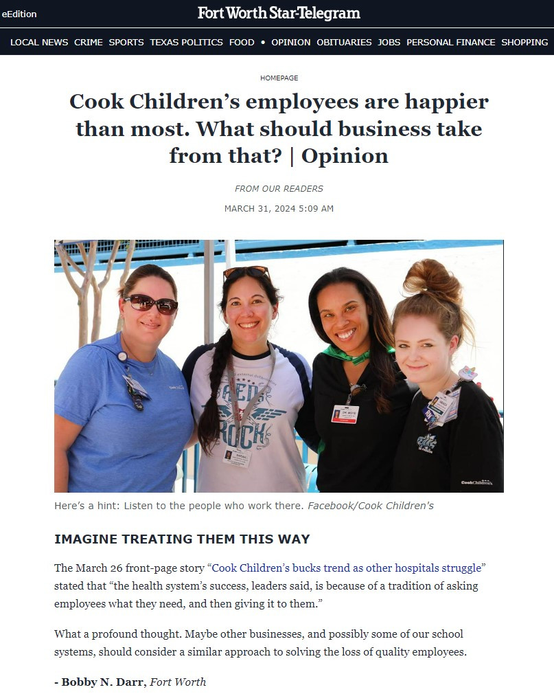 Star Telegram letter to the editor listening