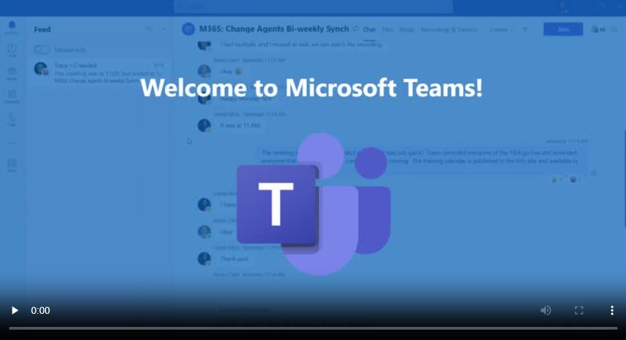 Screenshot welcome to MS Teams