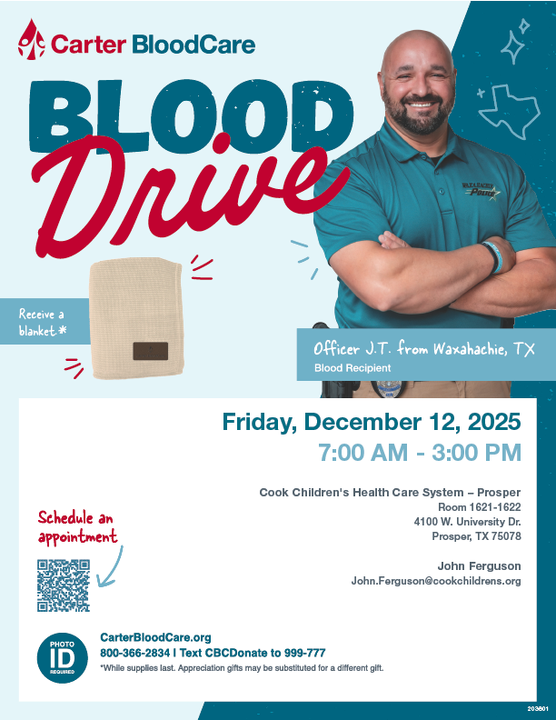Carter Blood Drive Dec 2025 Prosper