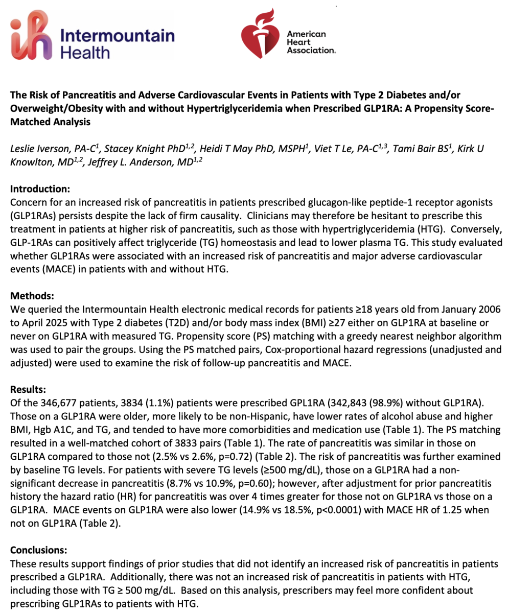 high triglycerides and glp 1 Intermountain Study Shows Weight Loss Drugs Don't Increase Risk of  Pancreatitis or Adverse Cardiac Events in Patients with High Triglycerides