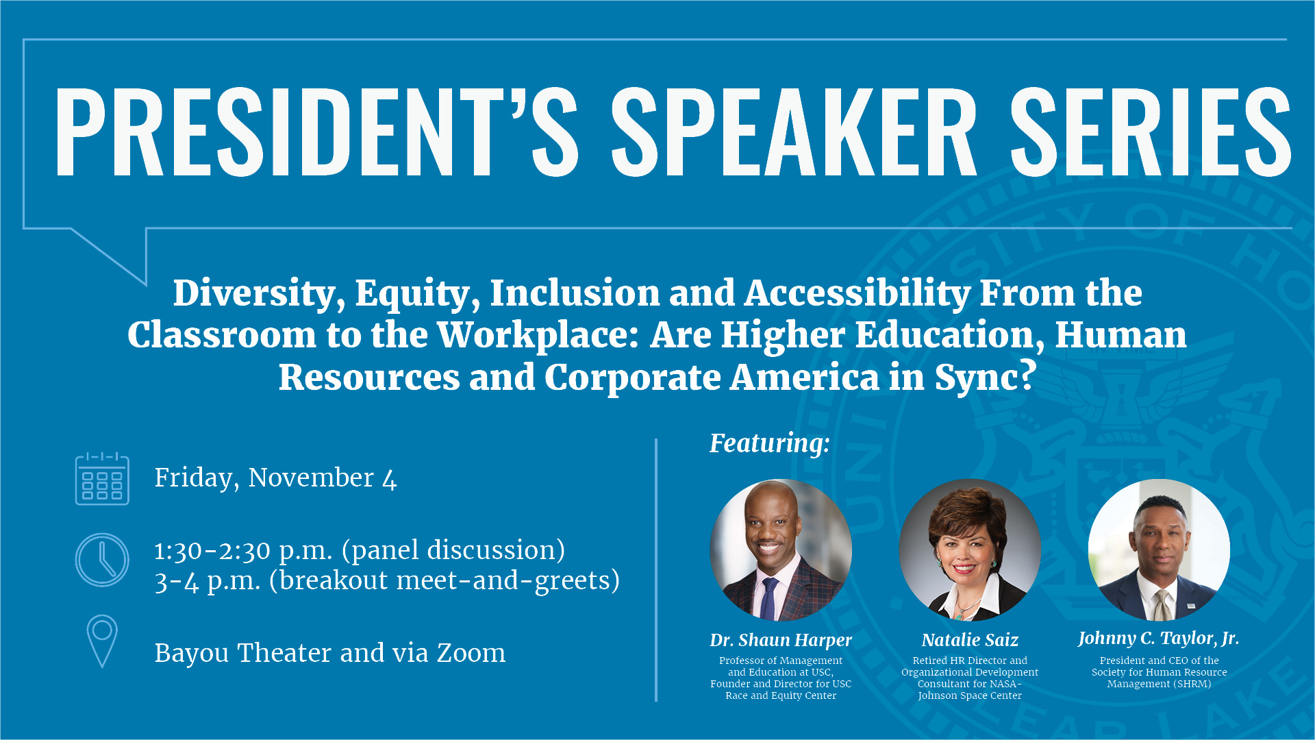 UHCL President's Speaker Series spotlights diversityrelated topics in