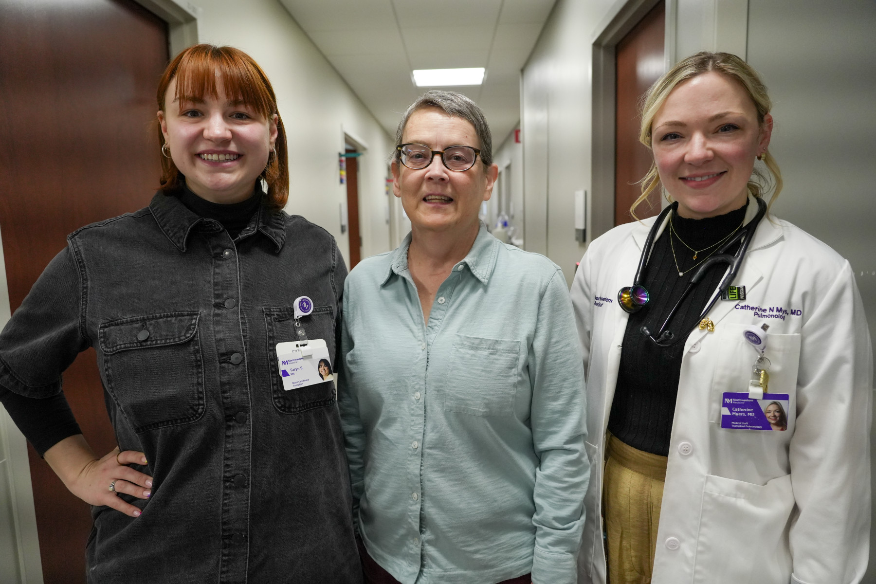 L to R: Taryn Chalupka (lung transplant nurse), Jodi Graf, Dr. Catherine Myers (close up)