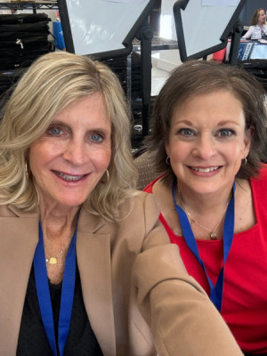 Madelynn and Lisa at a work event