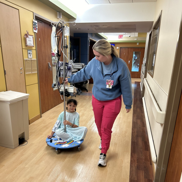 Patient Camille enjoyed her ride on the lily pad.