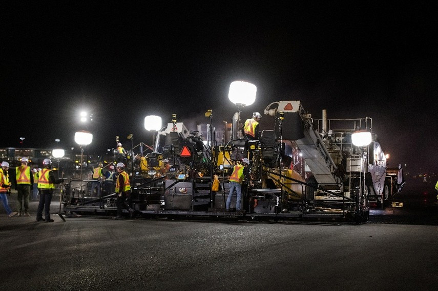 Nightly paving operations