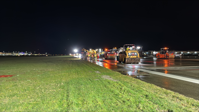 Dans le cadre de l’exercice d’essai, des équipes ont effectué une simulation de travail pour se préparer à la période de constructio