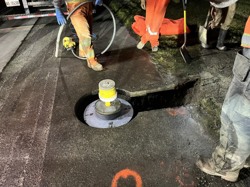 Trenching to tie-in edge lights to new electrical infrastructure