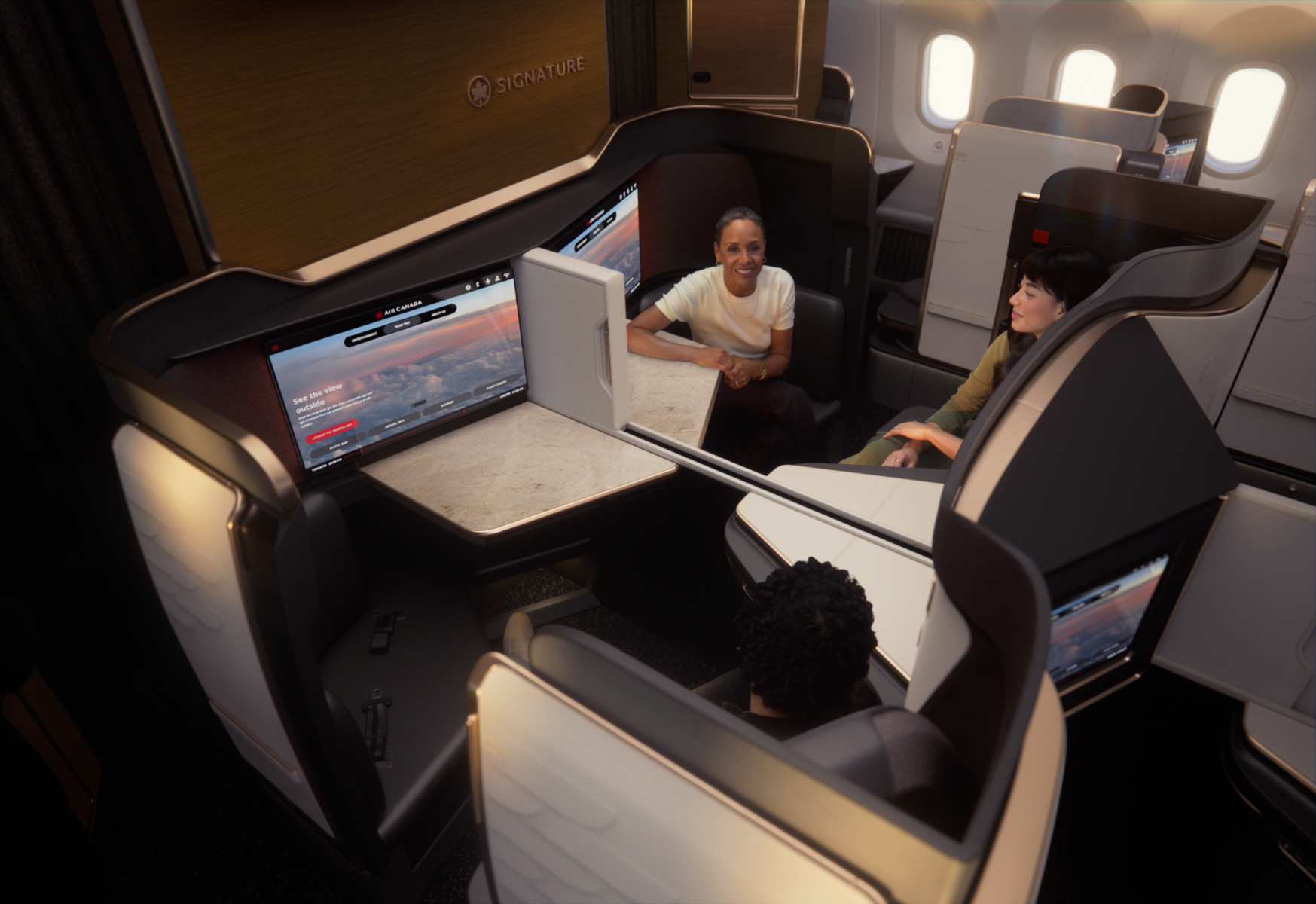 Boeing 787-10 Signature Plus Suite with passengers