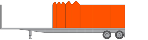 Illustration of a high-cube dry van trailer used in full truckload freight transport.