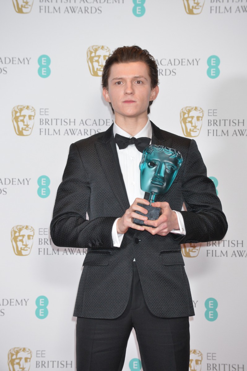 Tom Holland wins the EE Rising Star Award at the 2017 EE British